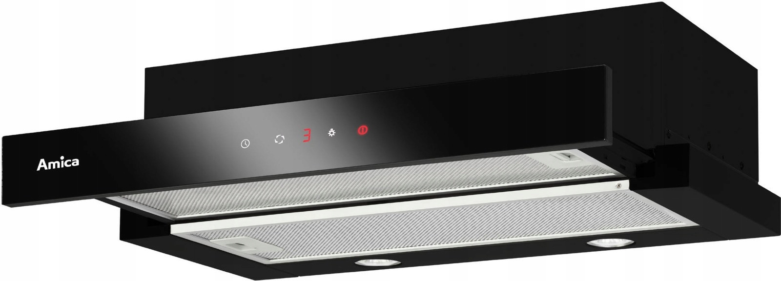 Teleskopická digestoř Amica OTP6641BG 60 cm Led Výkon 389 m³/h Černá