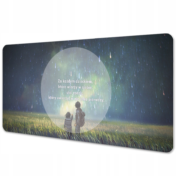 Den otců dárek Podložka na psací stůl s grafikou Nebe fantasy rodina 90x45 cm