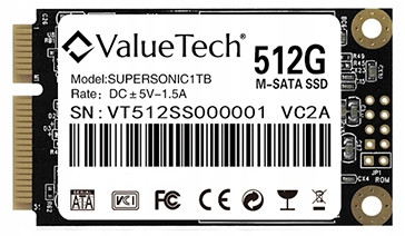 Disk Valuetech Msata Ssd 512GB Rychlý