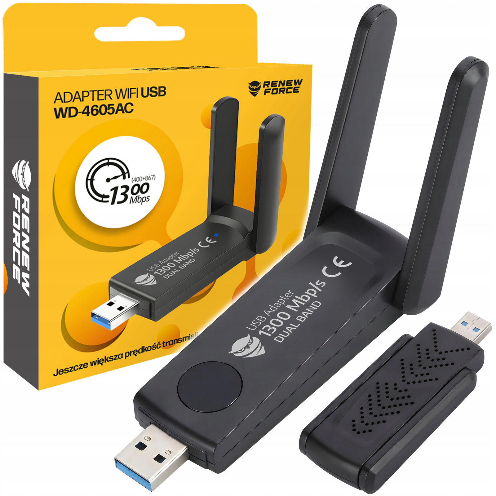 1300Mbps Externí Síťová karta Wi-fi Adaptér Usb 3.0 Dual 2 Antény 5GHz