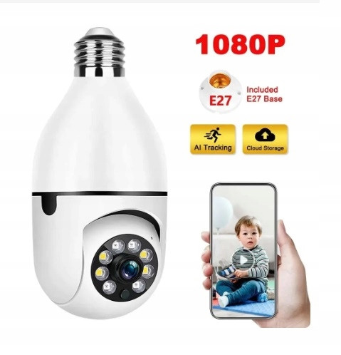 Wifi Kamera Otočná 3MPX Závitem E27 App Yi let