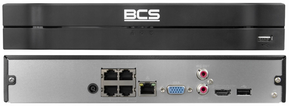 BCS-L-NVR0401-4KE-4P(2) Ip Rekordér 4 Kanálový Jednodiskový 16Mpx 4x PoE