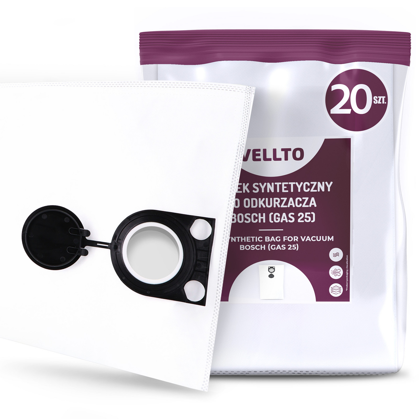 20x Sáček do Vysavače Bosch Gas 25 Gas 50 Starmix Isc Ard/ardl iPulse