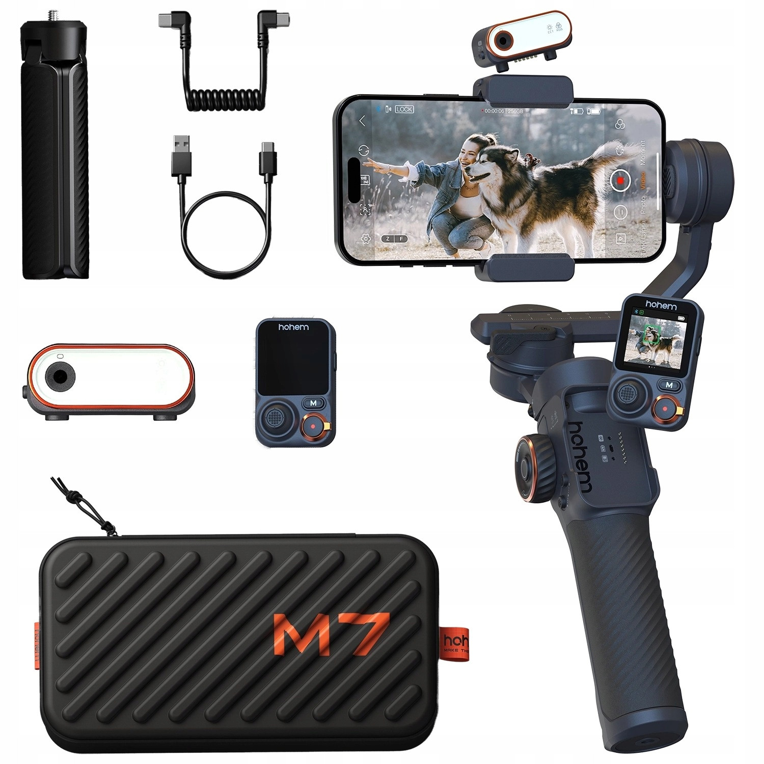 Gimbal Stabilizátor Hohem iSteady M7 Oled lampa Dálkové ovládání pro Smartphone