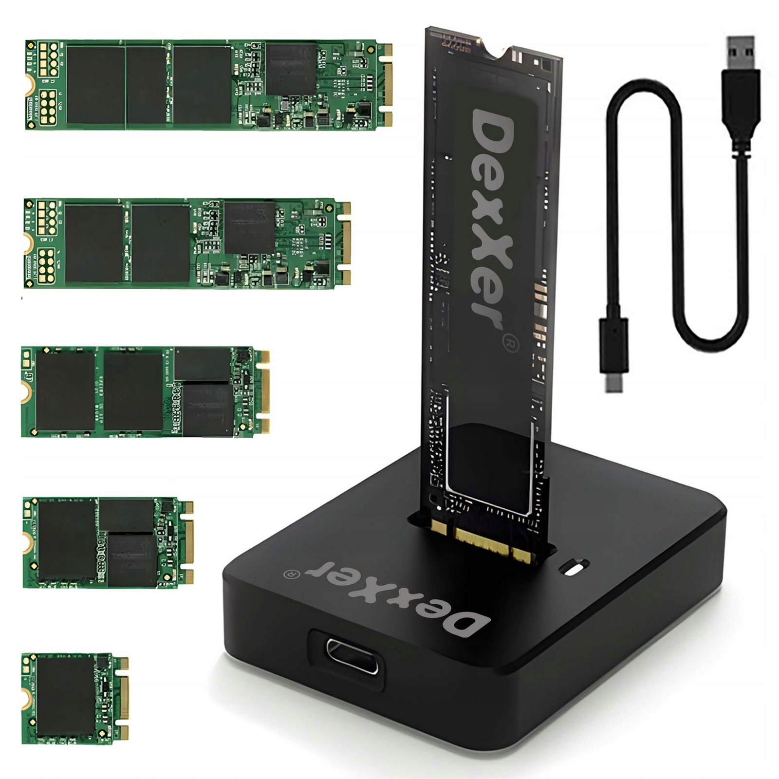 Dokovací stanice pro M.2 SATA/PCIe Ssd NGFF/NVMe Usb typ C 3.1 10GB/s