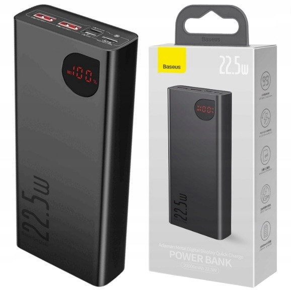 Výkonná Powerbanka Baseus 20000MAH Power Bank 22.5W Pd Usb Usb-c Typ-c Qc 3.0