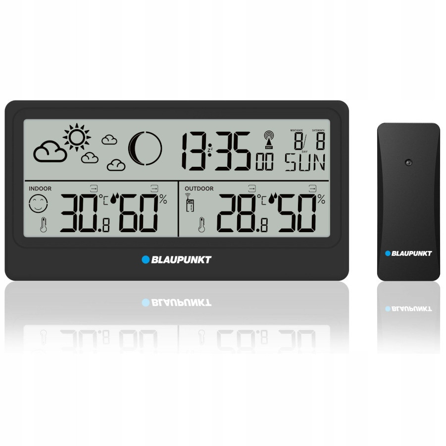 Meteorologická stanice Blaupunkt WS-20BK Vlhkoměr Alert Předpověď WS20BK