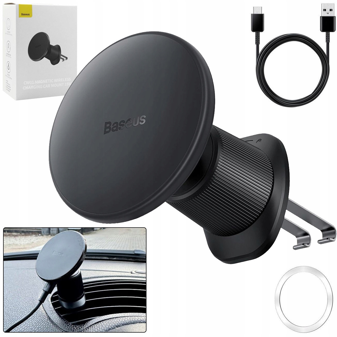 Baseus Nabíjecí držák s MagSafe 15W pro Mini Cooper Countryman iPhone 16 15