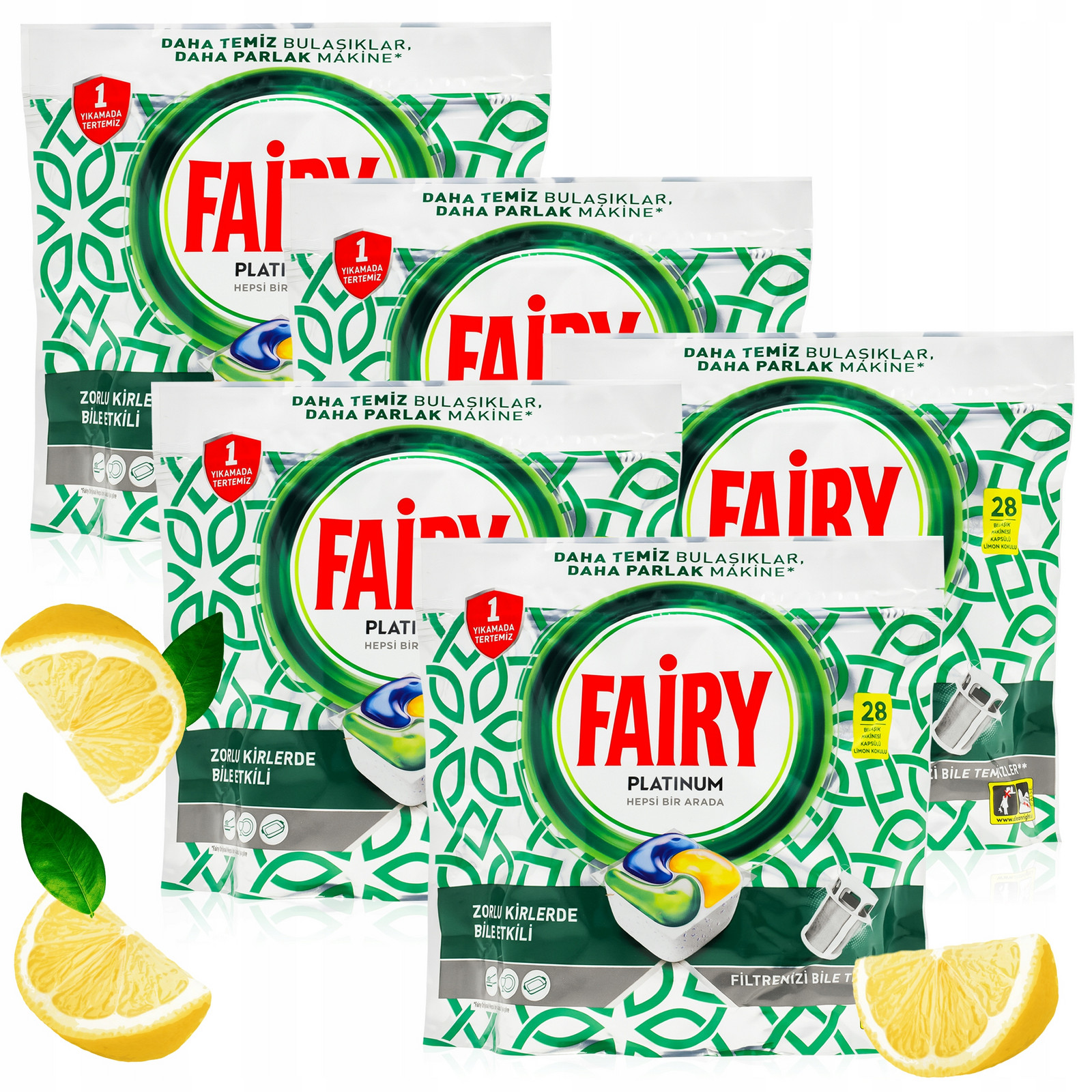 Kapsle do myčky Fairy Platinum All in One Lemon 140 Kusy