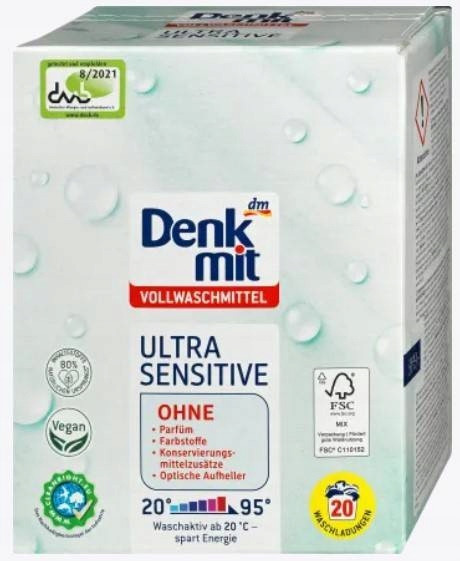 Denkmit Ultra Sensitive Prací Prášek 20 Praní