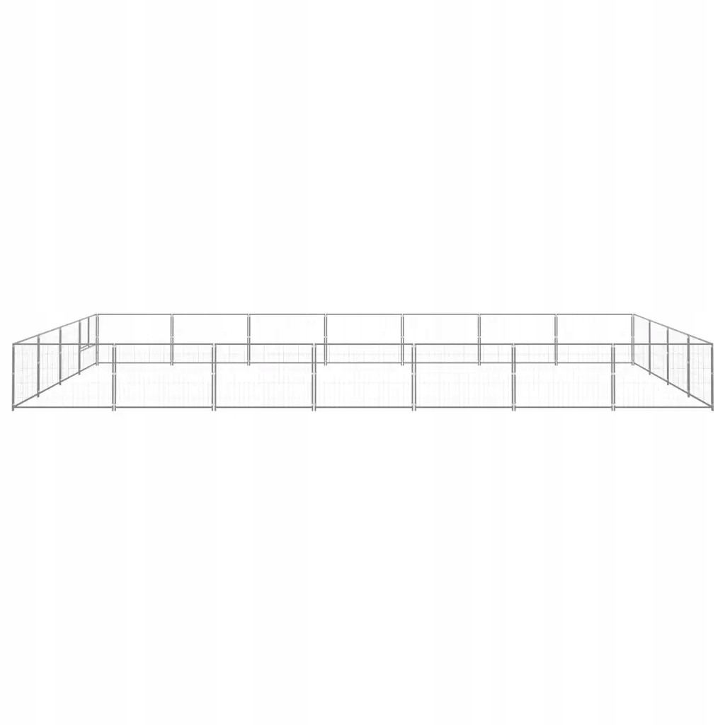 vidaXL Kotec pro psa, stříbrná, 28 m², ocelová