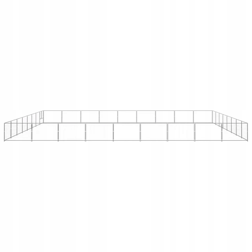 vidaXL Kotec pro psa, stříbrná, 72 m², ocelová