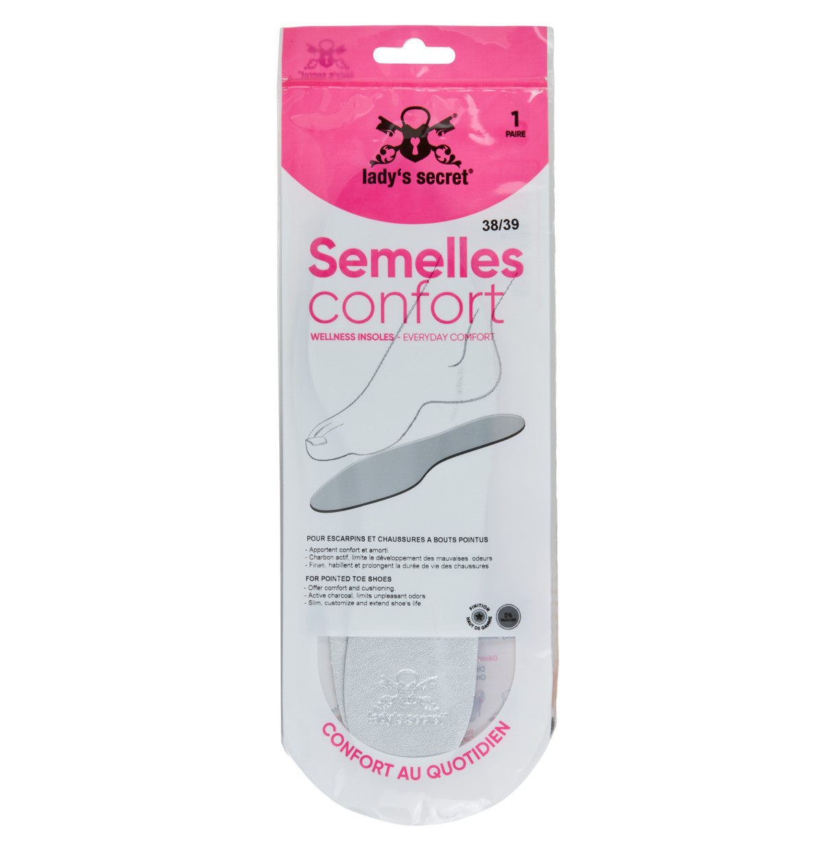 Lady's Secret  Semelles chaussures à bouts pointus  Šedá