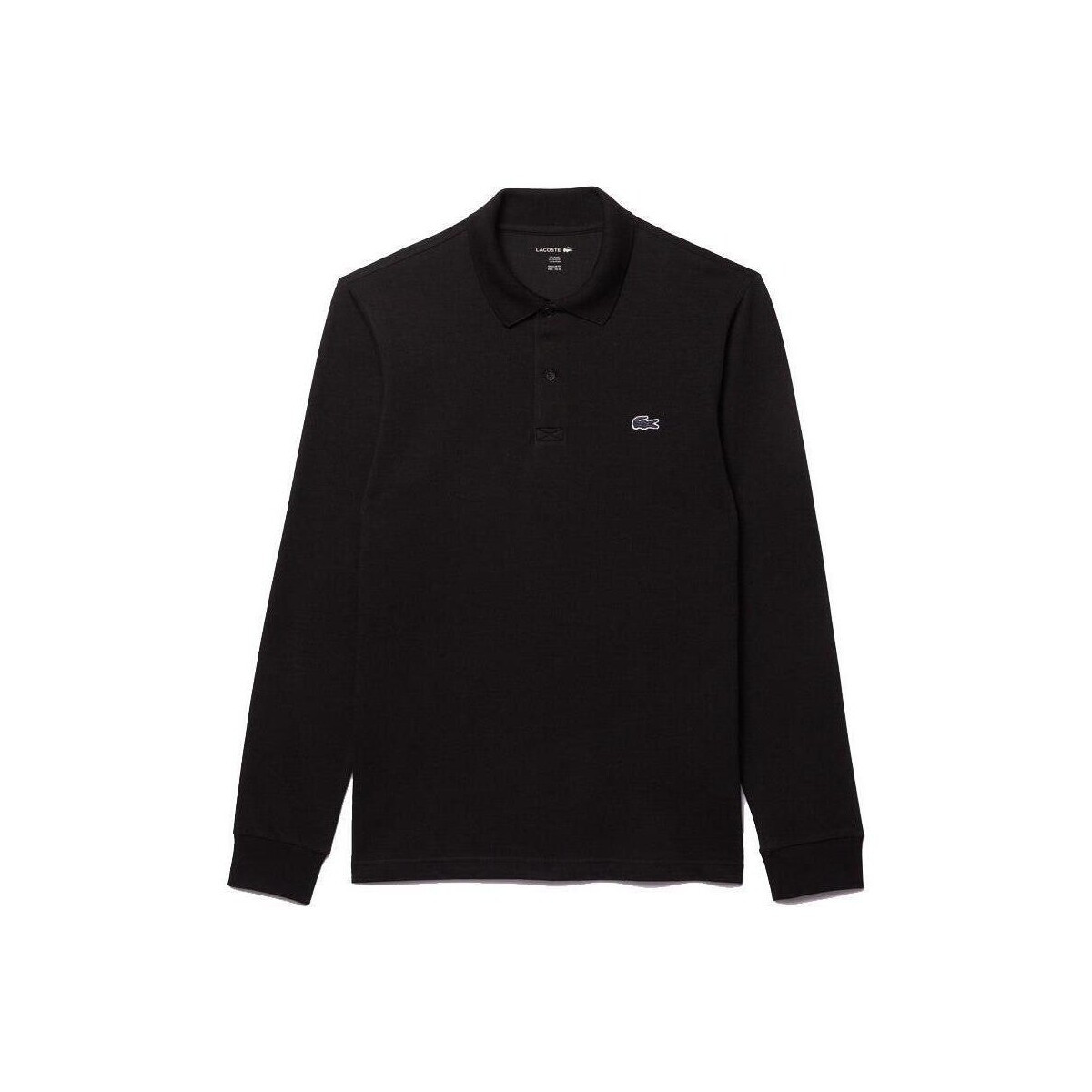 Lacoste  Regular Fit Long Sleeve Cotton Blend Polo Shirt Black  Černá