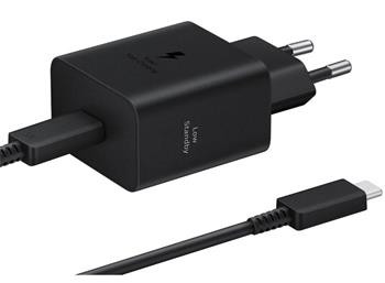 EP-T4511XBE Samsung USB-C 45W Cestovní nabíječka + USB-C Datový Kabel Black