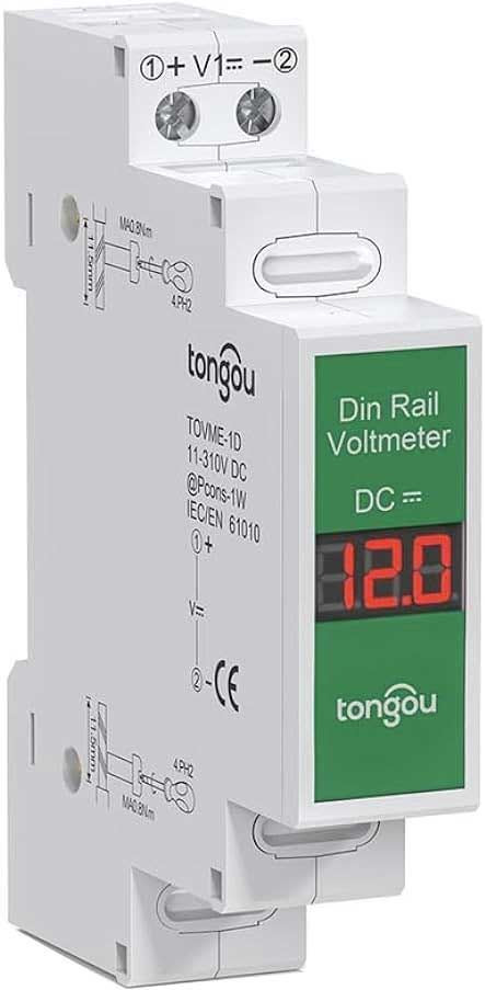 Voltmetr na DIN lištu TOVME-1D 11-310VDC