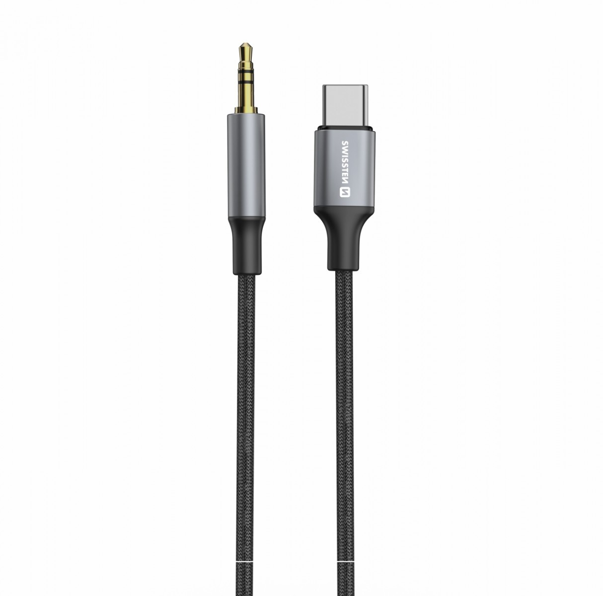 Audio adaptér Swissten USB-C - 3,5 mm jack 1,5m černý