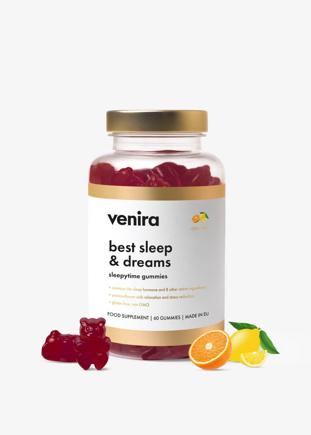 VENIRA best sleep & dreams - sleepytime gummies, citrusy, 60 bonbónů