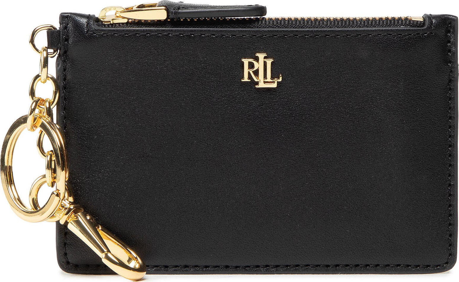 Pouzdro na kreditní karty Lauren Ralph Lauren Zip Card Cas 432876731002 Černá