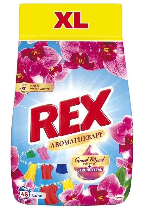 Rex prací prášek Aromatherapy Orchid Color 45 praní, 2,475 kg