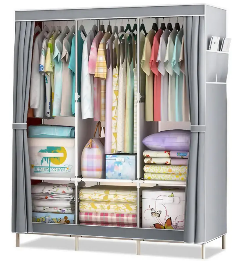 Casarredo Šatní látková skříň GARSY barva šedá