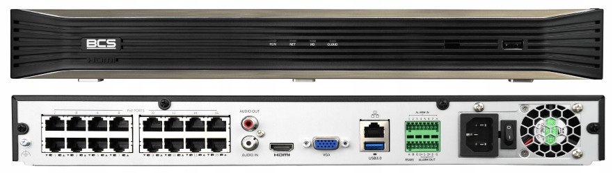 BCS-P-NVR1602-A-4K-16P(4) Ip Rekordér 16 Kanálový Až 16Mpx 10TB 16CH PoE