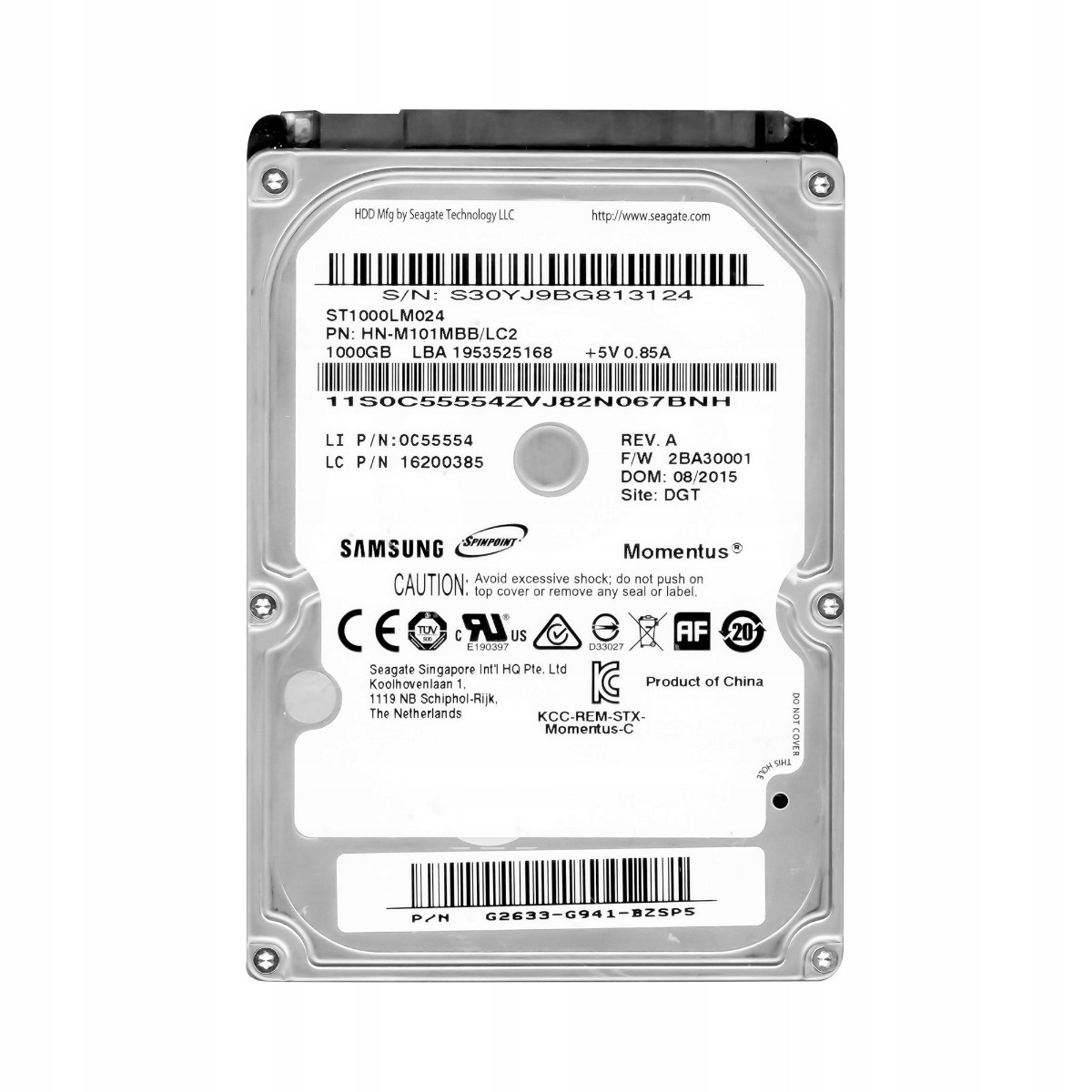 Samsung Spinpoint 1TB 5,4K 8MB Sata II 2,5'' ST1000LM024