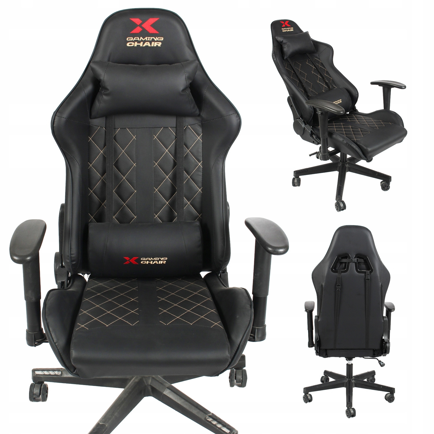 Kancelářské herní křeslo Otočná herní židle Xgaming Xcom2- Černo-zlatá