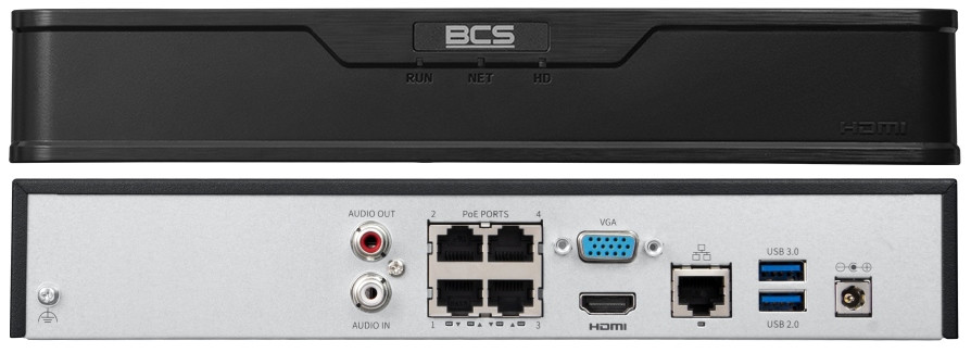 BCS-P-NVR0401-4K-4P(3) Ip Rekordér 4 Kanálový Až 8Mpx 8TB 4K 4CH PoE