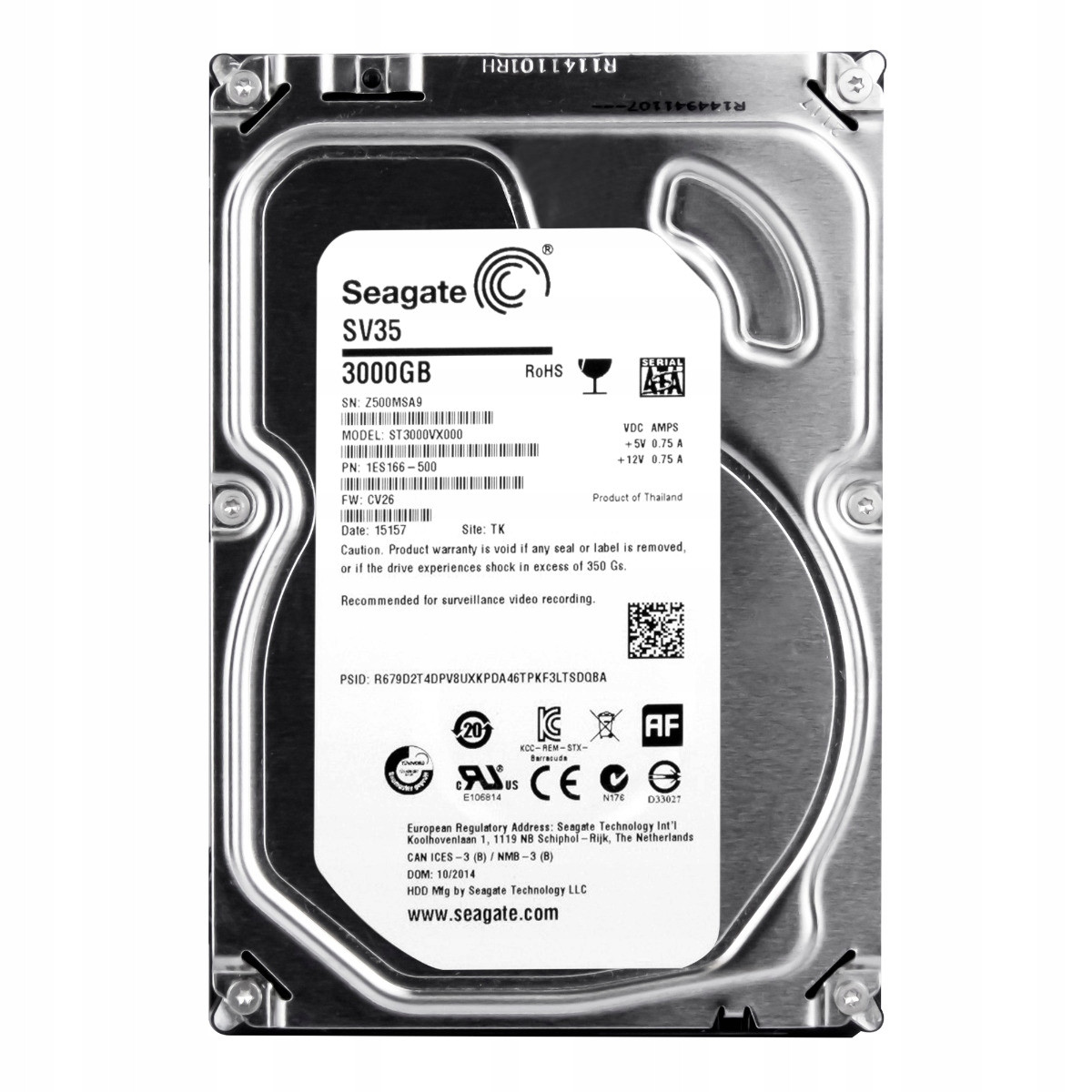 Seagate SV35 3TB 7,2K 64MB Sata III 3,5