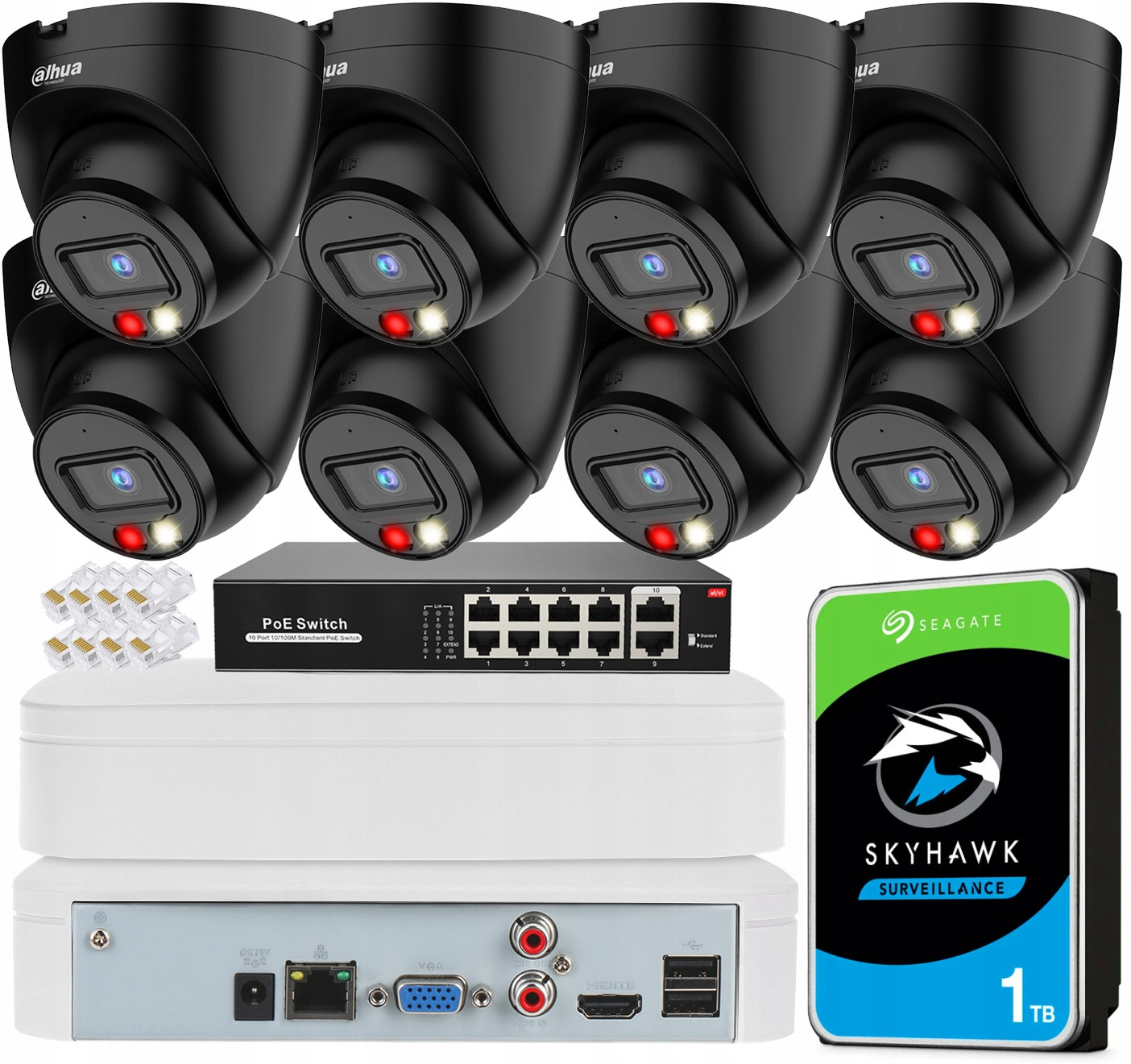 Monitorovací set Dahua Bez kabelu 5 Kamer 4Mpx Rekordér 8 Kanálů 1TB