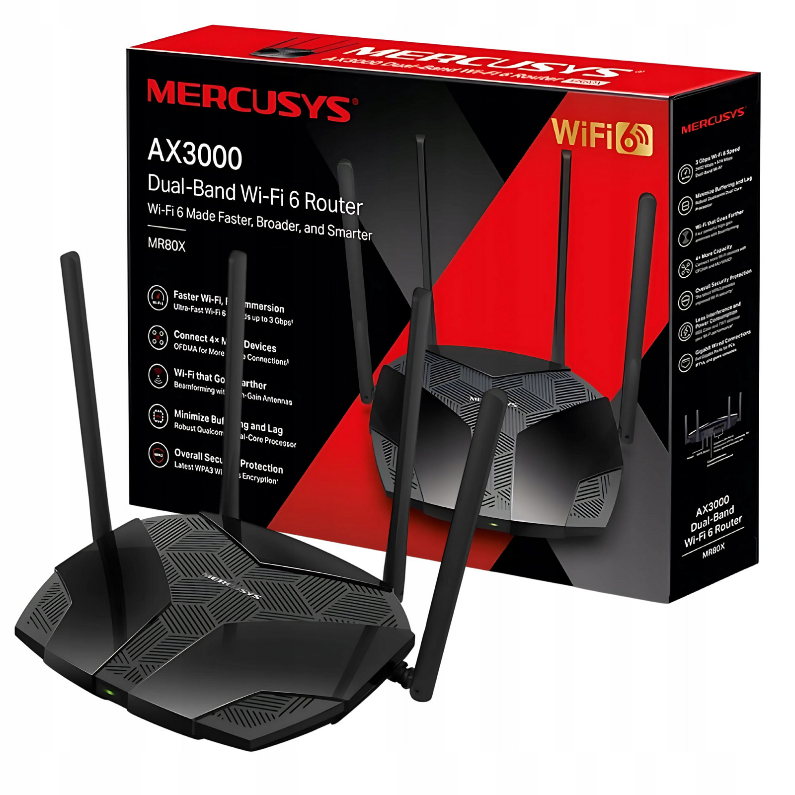 Wifi Síťový Bezdrátový Router Mercusys WIFI6 AX3000 5GHZ Dual-band Pl