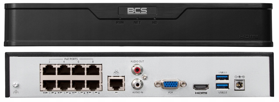 BCS-P-NVR0801-4K-8P(3) Ip Rekordér 8 Kanálový Až 8Mpx 8TB 4K 8CH PoE