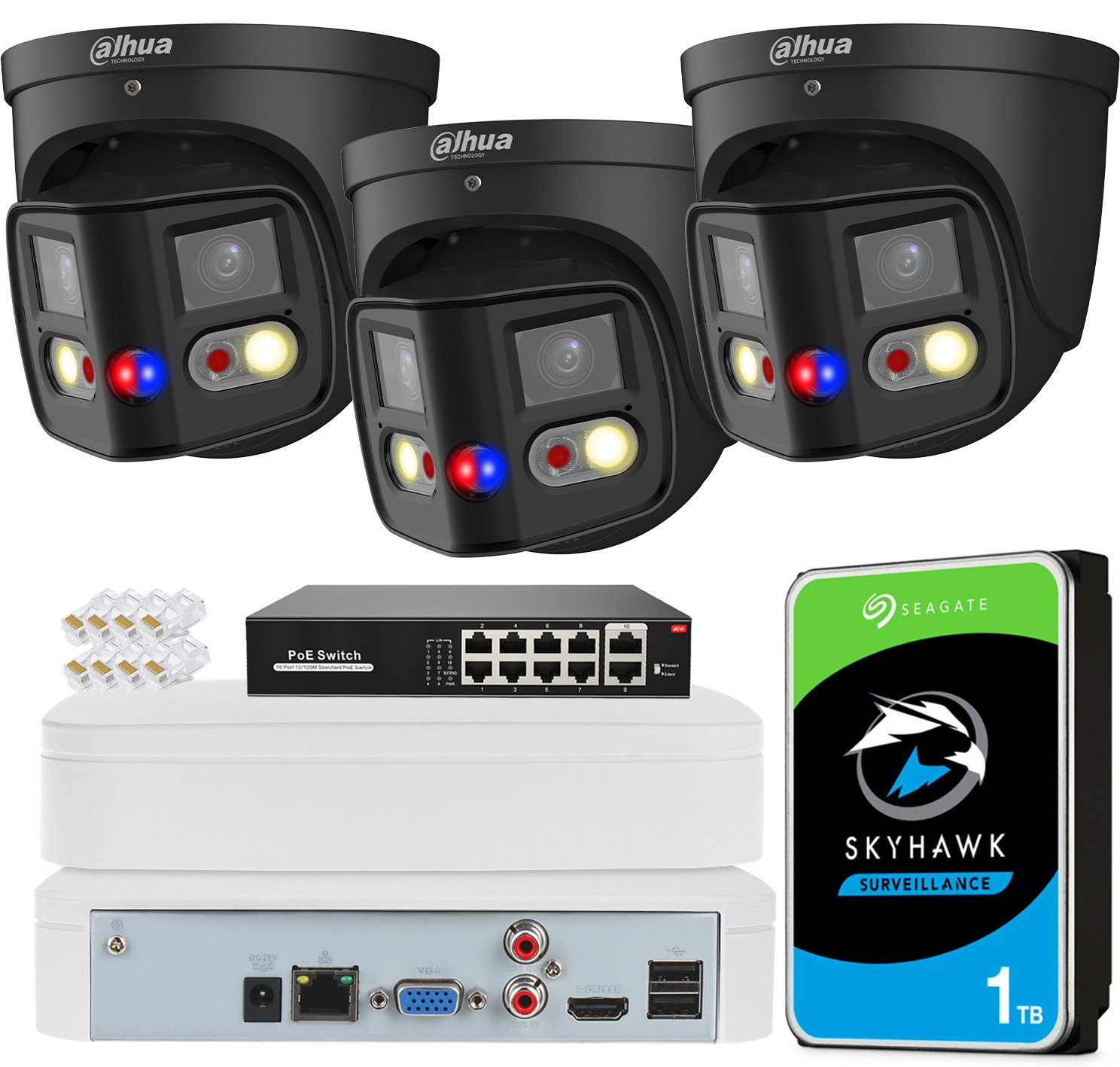 Set Dahua 3 8Mpx kamery IPC-PDW3849-A180-AS-PV black Panorama TiOC