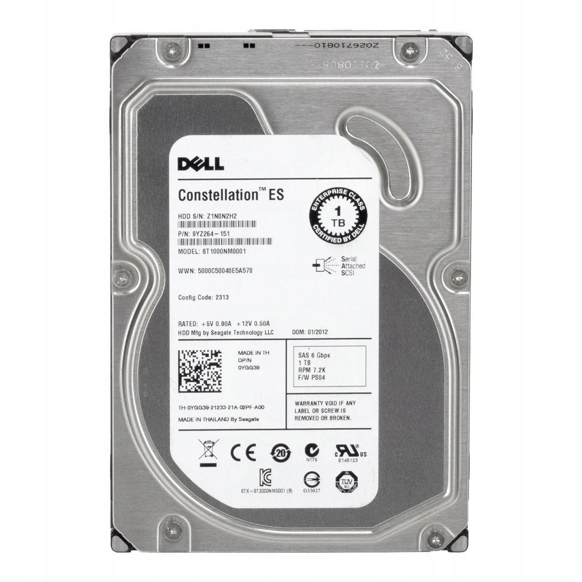 Dell 0YGG39 1TB 7.2K 64MB SAS-2 3.5'' ST1000NM0001