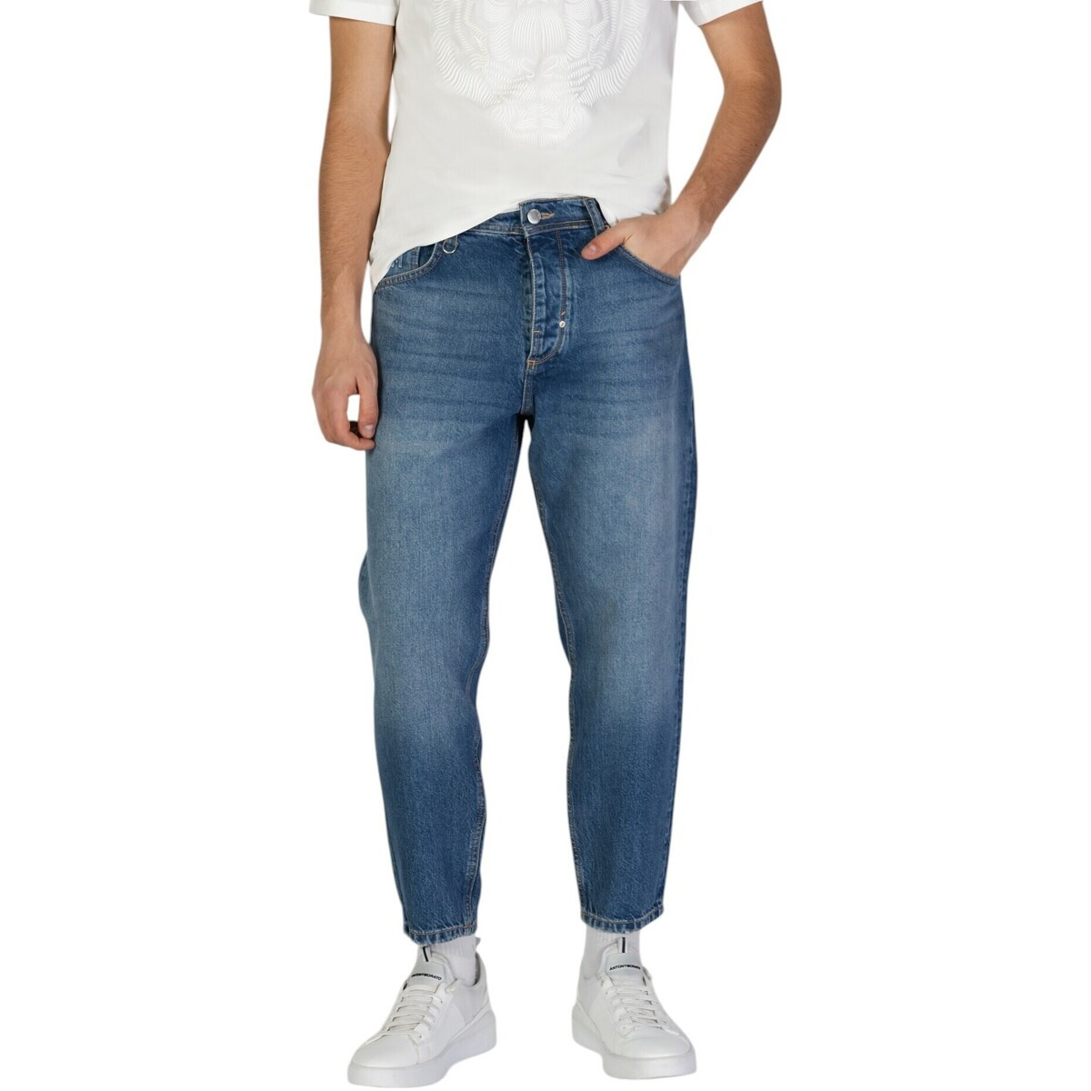 Antony Morato  DORIS BAGGY ANKLE LENGHT FIT MMDT00291-FA700147  Modrá