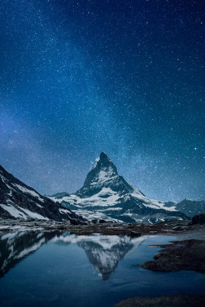 Viaframe Fotografie Matterhorn - night, Viaframe, 26.7 × 40 cm