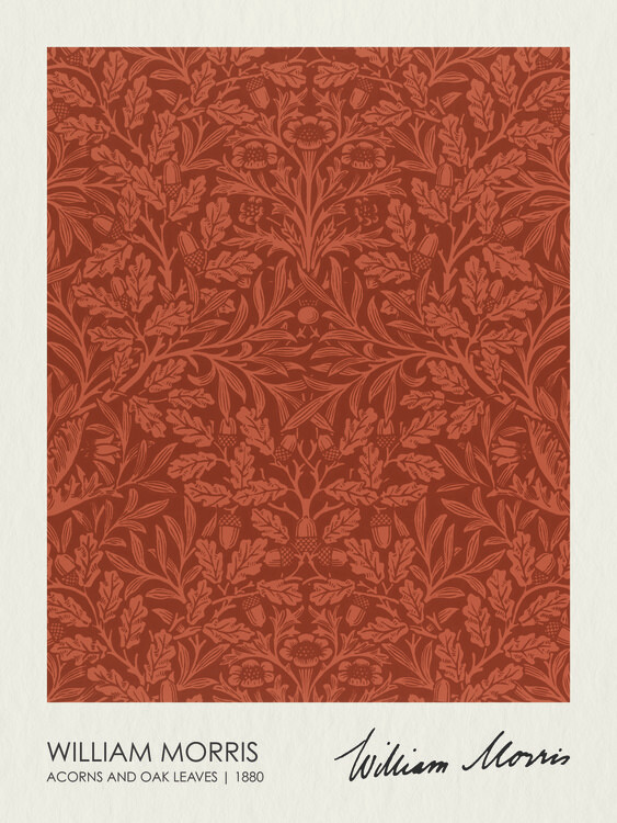 William Morris Obrazová reprodukce Acorns and Oak Leaves (1880), William Morris, 30 × 40 cm