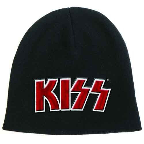 ROCKOFF Čepice KISS - Red On White Logo