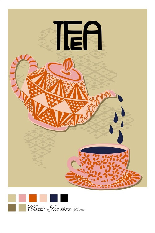 Annick Ilustrace Tea Time Poster, Annick, 26.7 × 40 cm