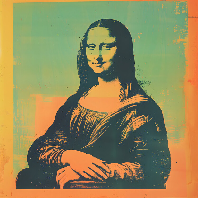 Andreas Magnusson Ilustrace Mona Lisa Modern, Andreas Magnusson, 40 × 40 cm