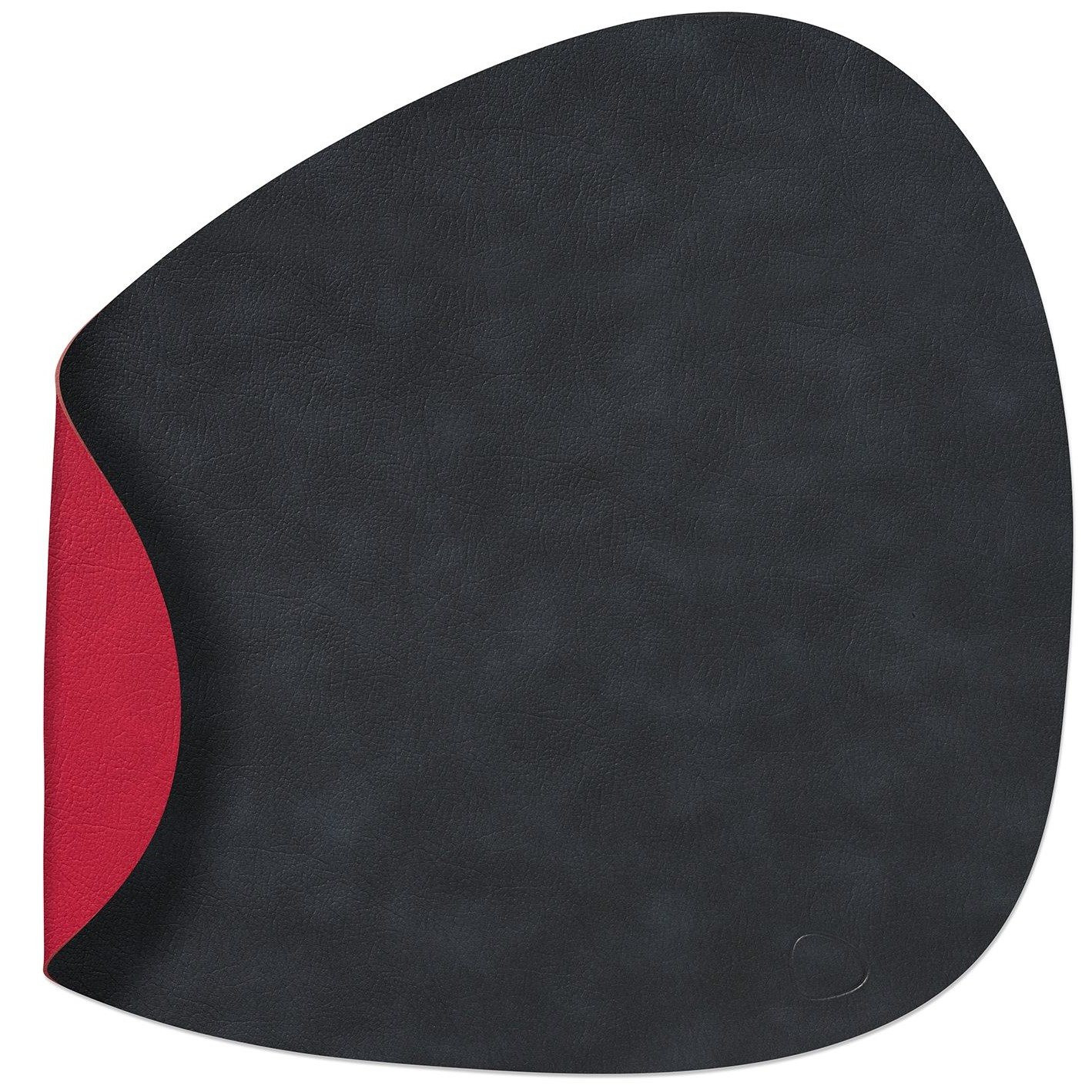 Prostírání CURVE CLOUD 37 x 44 cm, oboustranné, černá / červená, kůže, LIND DNA
