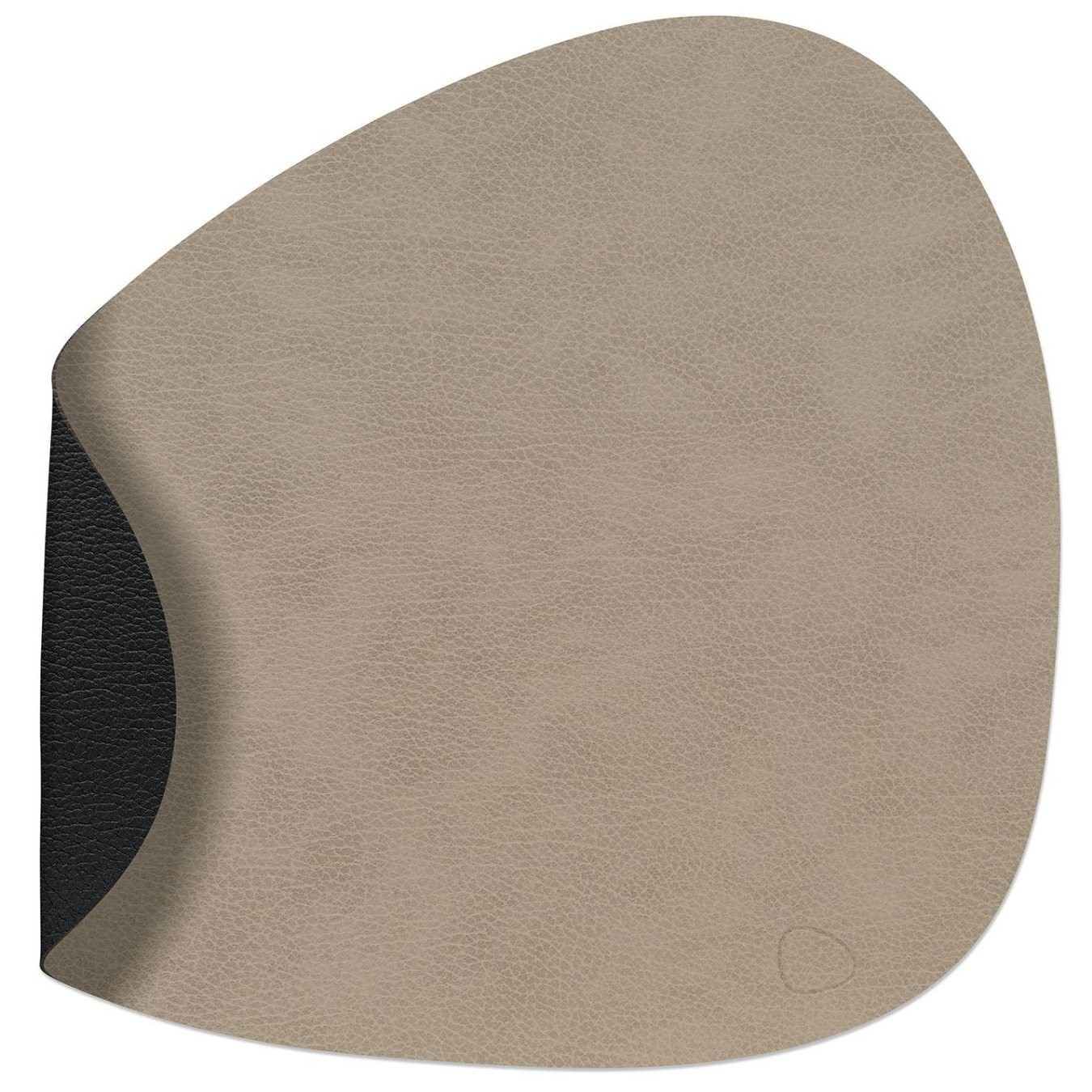 Prostírání CURVE BULL 37 x 44 cm, oboustranné, teple šedá / čermá, kůže, LIND DNA