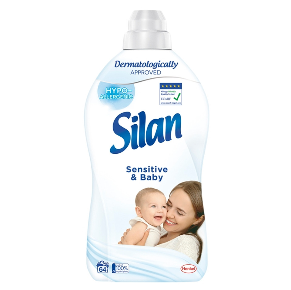 SILAN Sensitive & Baby Aviváž 64 praní 1408 ml, poškozený obal