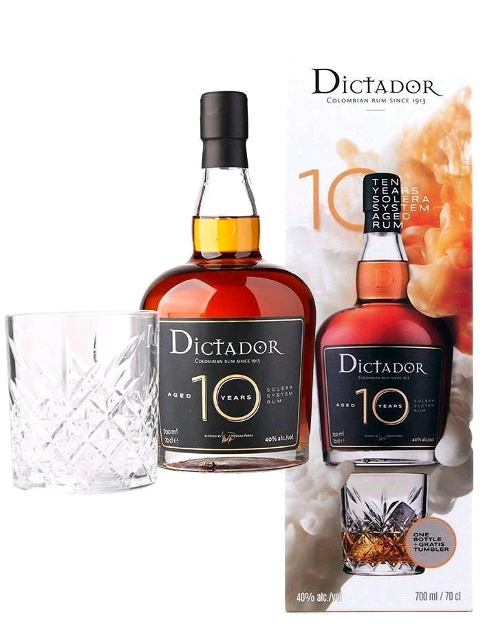 Rum Dictador 10y + 1sklo gB 40%0.70l