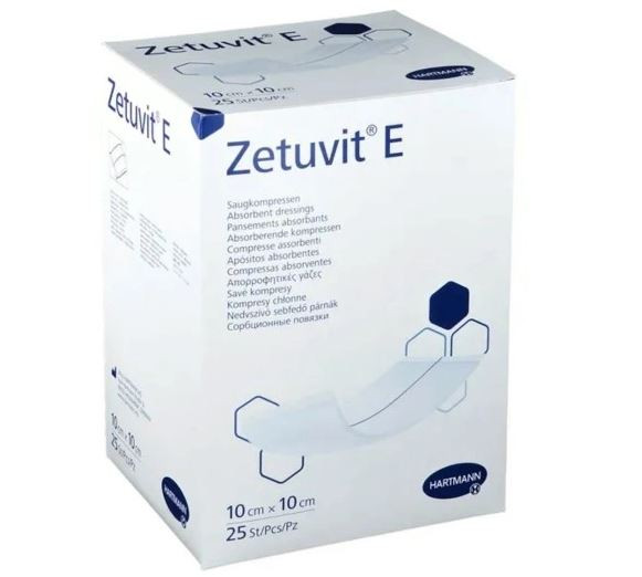 Kompres Zetuvit E sterilní 10×10 cm 25 ks