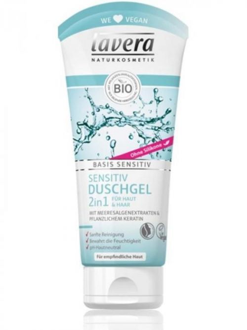 Lavera Basis Sensitiv sprchový gel na tělo a vlasy (With Seaweed Extracts) 200 ml