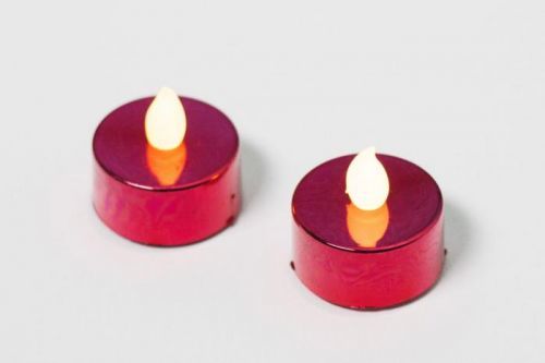Dekorativní sada - 2 čajové svíčky - červená