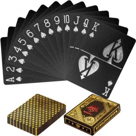 Poker karty plastové - černé/zlaté Tuin M60783