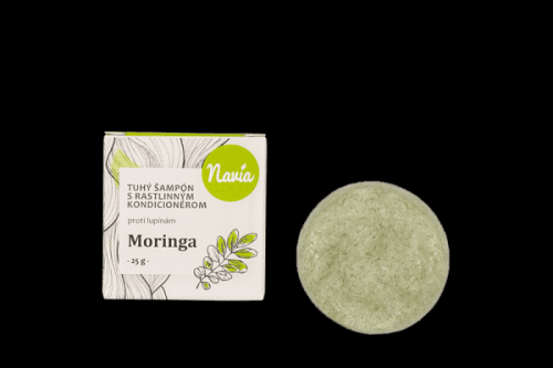 Navia Tuhý šampon s kondicionérem proti lupům Moringa (25 g)